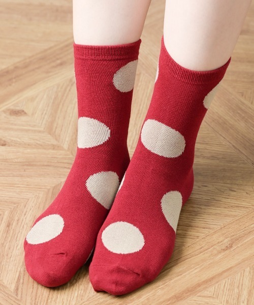 Fun & Daily（ファンアンドデイリー）の「F&D : ラージドットカラーソックス（ソックス/靴下・レディース・ホワイト/チャコールグレー/ブラック/ネイビー/ブラウン/ブルー/マスタード/ワインレッド/グレー・FREE）」の16枚目の写真