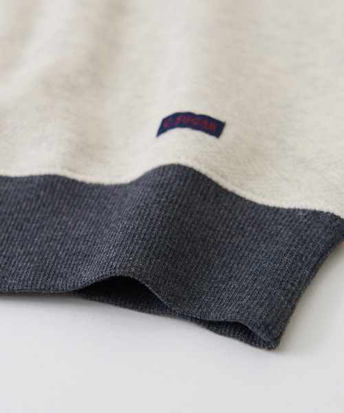 CUBE SUGAR(キューブシュガー)の「ヘリンボーン裏毛フロッキープリントロゴトレーナー(スウェット・レディース・グレー/カーキ/マルチ/ナチュラル・M)」の11枚目の写真