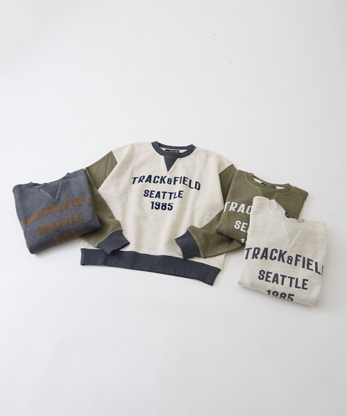 CUBE SUGAR(キューブシュガー)の「ヘリンボーン裏毛フロッキープリントロゴトレーナー(スウェット・レディース・グレー/カーキ/マルチ/ナチュラル・M)」の8枚目の写真