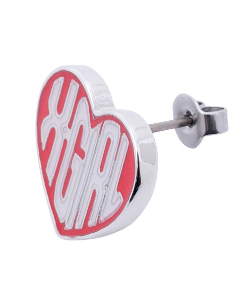X-girl(エックスガール)の「HEART LOGO EARRINGS(ピアス(両耳用)・レディース・ブラック/レッド/ライトグリーン・ONE SIZE)」の5枚目の写真