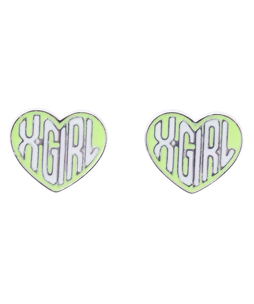 X-girl(エックスガール)の「HEART LOGO EARRINGS(ピアス(両耳用)・レディース・ブラック/レッド/ライトグリーン・ONE SIZE)」の7枚目の写真
