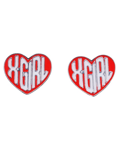 X-girl(エックスガール)の「HEART LOGO EARRINGS(ピアス(両耳用)・レディース・ブラック/レッド/ライトグリーン・ONE SIZE)」の9枚目の写真