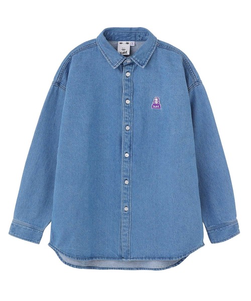 X-girl(エックスガール)の「EMBROIDERY FACE L/S SHIRT(シャツ/ブラウス・レディース・オレンジ/グリーン/ライトインディゴブルー・S/M)」の9枚目の写真