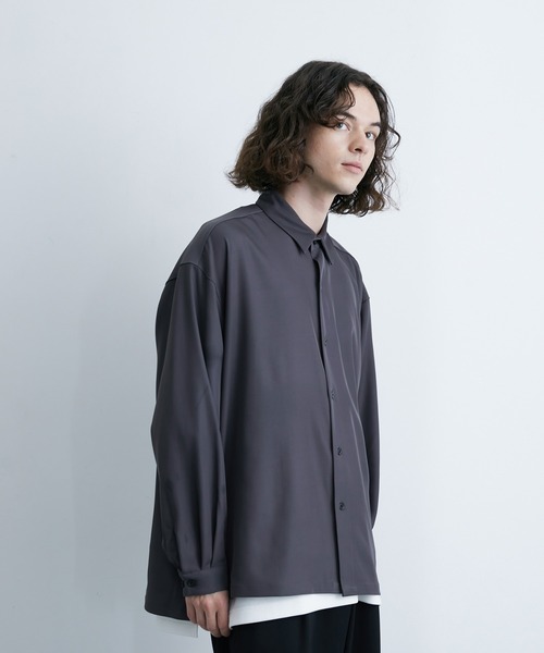 JUNRED（ジュンレッド）の「バルーンスリーブオーバーシャツ（シャツ/ブラウス・メンズ・チャコールグレー/パープル系その他/グリーン系その他/ホワイト/ダークブラウン/グリーン/グレー/ネイビー/ブラウン系その他/ライトグレー・L/M）」の21枚目の写真