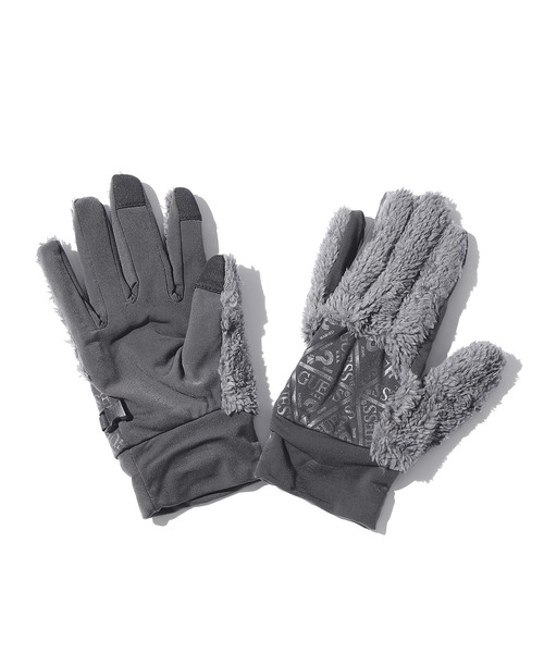 Guess（ゲス）の「GUESS/ゲス GLOVES LOGO TRIANGLE 手袋 グローブ トライアングルロゴ タッチパネル対応 防寒（手袋・メンズ・ブラック/グレー・M/S）」の2枚目の写真