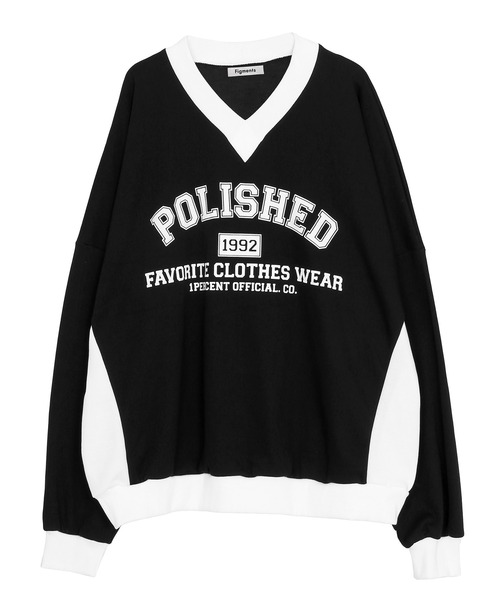 Figments（フィグメンツ）の「バイカラーカレッジスウェット（スウェット・レディース・ブラック/グレー・FREE）」の11枚目の写真