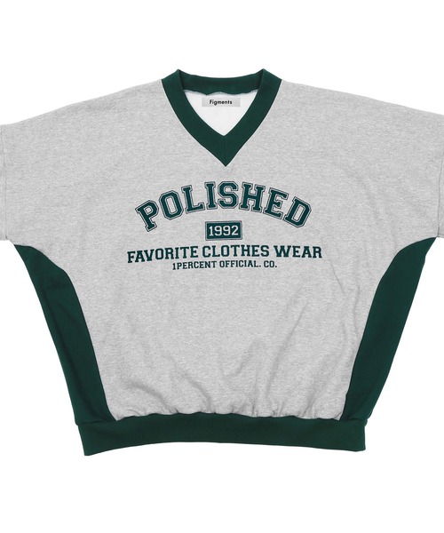 Figments（フィグメンツ）の「バイカラーカレッジスウェット（スウェット・レディース・ブラック/グレー・FREE）」の3枚目の写真