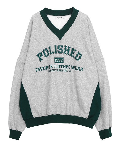 Figments（フィグメンツ）の「バイカラーカレッジスウェット（スウェット・レディース・ブラック/グレー・FREE）」の13枚目の写真