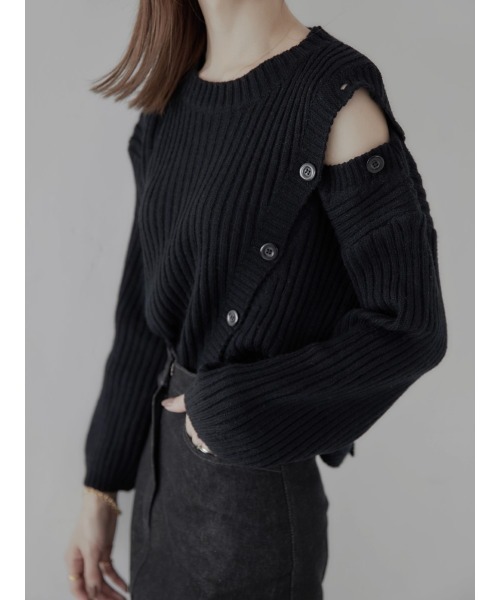 amel（エイメル）の「shoulder button knit / black（ニット/セーター・レディース・ブラック・FREE）」の12枚目の写真