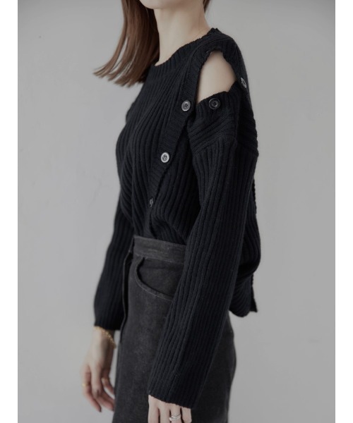 amel（エイメル）の「shoulder button knit / black（ニット/セーター・レディース・ブラック・FREE）」の8枚目の写真