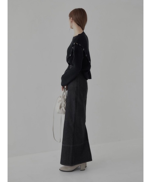 amel（エイメル）の「shoulder button knit / black（ニット/セーター・レディース・ブラック・FREE）」の7枚目の写真
