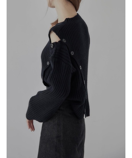 amel（エイメル）の「shoulder button knit / black（ニット/セーター・レディース・ブラック・FREE）」の16枚目の写真