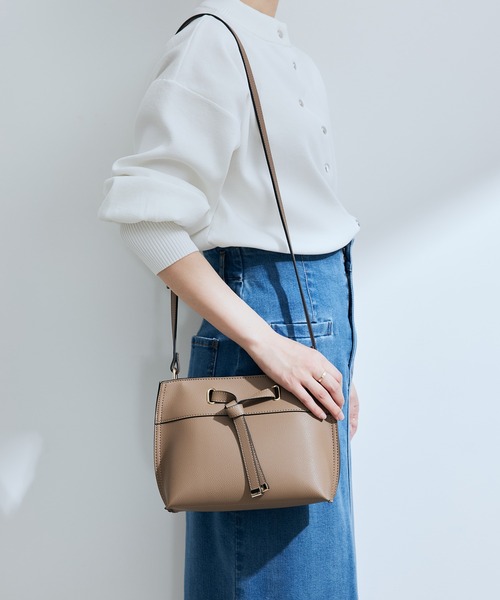 VIS(ビス)の「【新色追加】フロントタイミニショルダーバッグ(ショルダーバッグ・レディース・ブラック/ホワイト/サックスブルー/ベージュ系その他/ダークグリーン・FREE)」の9枚目の写真