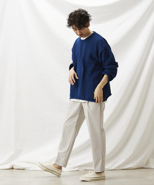 JOURNAL STANDARD relume(ジャーナルスタンダード レリューム)の「【ニット+カットソーの2点SET】リサイクルポリエステル ライトニット(ニット/セーター・メンズ・ベージュ/ネイビー/ブラック/グレー/グリーン/イエロー/ピンク/オレンジ・MEDIUM/LARGE)」の5枚目の写真