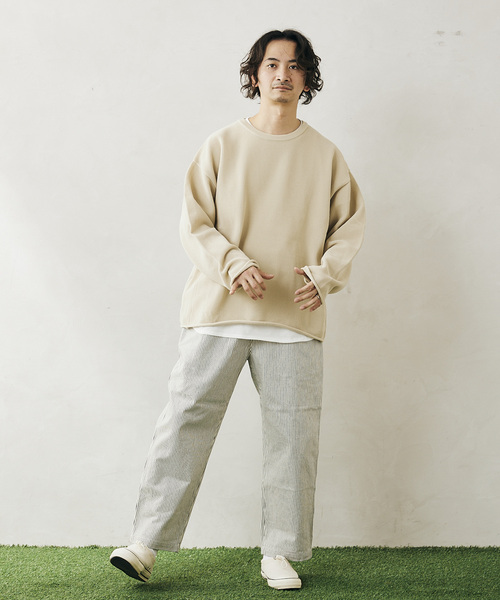 JOURNAL STANDARD relume(ジャーナルスタンダード レリューム)の「【ニット+カットソーの2点SET】リサイクルポリエステル ライトニット(ニット/セーター・メンズ・ベージュ/ネイビー/ブラック/グレー/グリーン/イエロー/ピンク/オレンジ・MEDIUM/LARGE)」の22枚目の写真