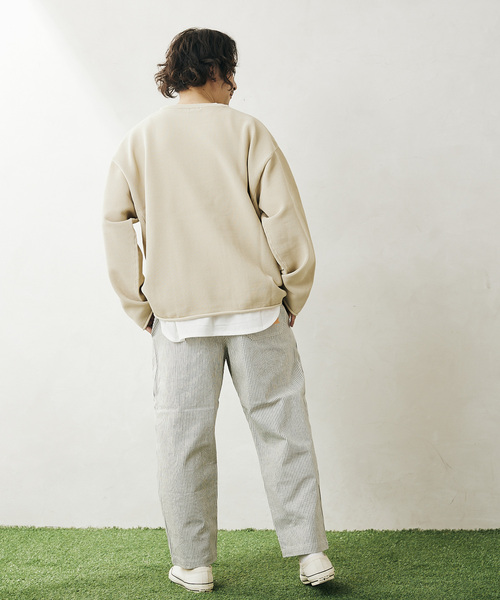 JOURNAL STANDARD relume(ジャーナルスタンダード レリューム)の「【ニット+カットソーの2点SET】リサイクルポリエステル ライトニット(ニット/セーター・メンズ・ベージュ/ネイビー/ブラック/グレー/グリーン/イエロー/ピンク/オレンジ・MEDIUM/LARGE)」の21枚目の写真