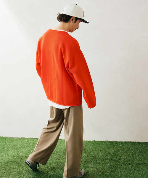 JOURNAL STANDARD relume(ジャーナルスタンダード レリューム)の「【ニット+カットソーの2点SET】リサイクルポリエステル ライトニット(ニット/セーター・メンズ・ベージュ/ネイビー/ブラック/グレー/グリーン/イエロー/ピンク/オレンジ・MEDIUM/LARGE)」の18枚目の写真