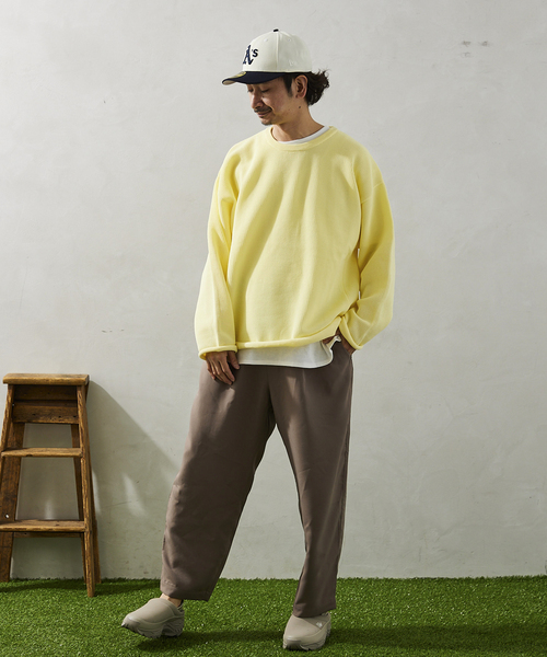 JOURNAL STANDARD relume(ジャーナルスタンダード レリューム)の「【ニット+カットソーの2点SET】リサイクルポリエステル ライトニット(ニット/セーター・メンズ・ベージュ/ネイビー/ブラック/グレー/グリーン/イエロー/ピンク/オレンジ・MEDIUM/LARGE)」の15枚目の写真