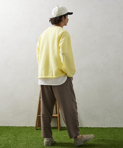 JOURNAL STANDARD relume(ジャーナルスタンダード レリューム)の「【ニット+カットソーの2点SET】リサイクルポリエステル ライトニット(ニット/セーター・メンズ・ベージュ/ネイビー/ブラック/グレー/グリーン/イエロー/ピンク/オレンジ・MEDIUM/LARGE)」の14枚目の写真