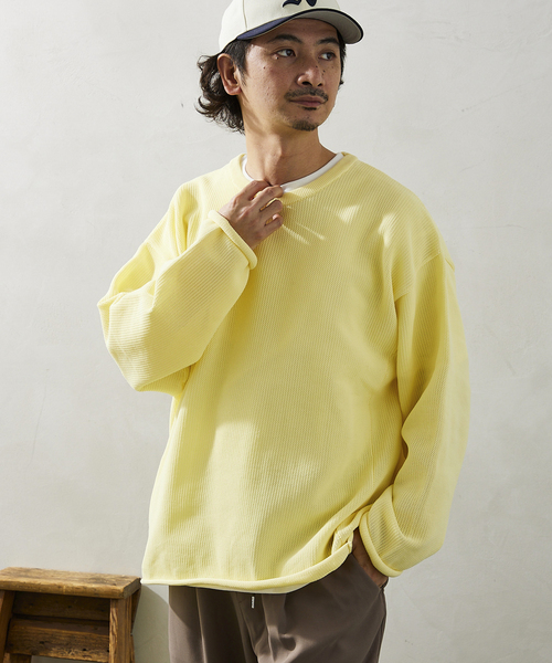 ニット+カットソーの2点SET】リサイクルポリエステル ライトニット