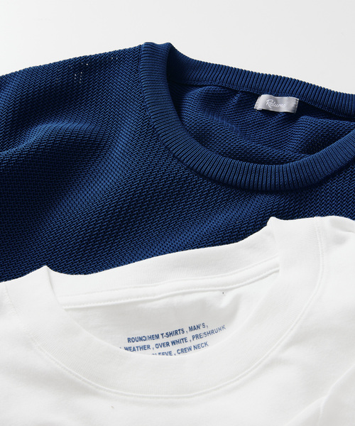 ニット+カットソーの2点SET】リサイクルポリエステル ライトニット