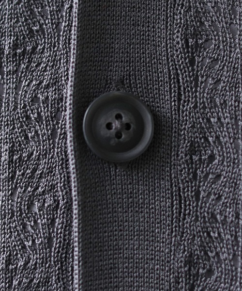 ASTRONOMY（アストロノミー）の「透かし編みVネックメッシュルーズカーディガン（カーディガン/ボレロ・メンズ・ブラック/ブルー/ベージュ/グリーン/チャコール/パープル/ワイン・M/L/S）」の13枚目の写真