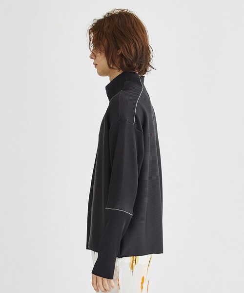 LiNoH（リノー）の「DROPNEEDLE STRETCH RIB L/S TEE（Tシャツ/カットソー・メンズ・ライトグレー/ブラック・1/2）」の6枚目の写真