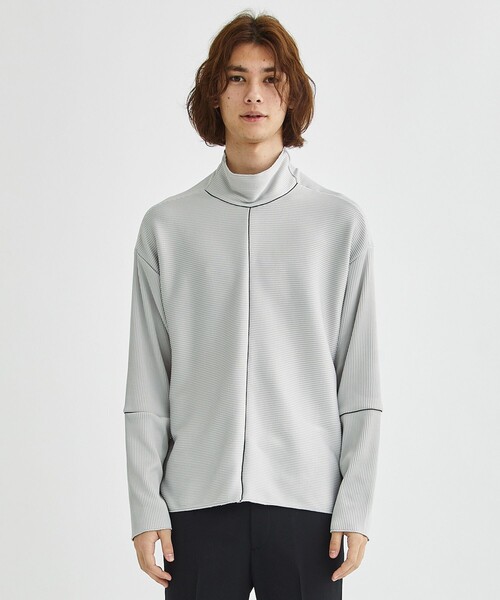 LiNoH（リノー）の「DROPNEEDLE STRETCH RIB L/S TEE（Tシャツ/カットソー・メンズ・ライトグレー/ブラック・1/2）」の16枚目の写真