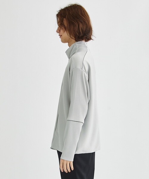 LiNoH（リノー）の「DROPNEEDLE STRETCH RIB L/S TEE（Tシャツ/カットソー・メンズ・ライトグレー/ブラック・1/2）」の17枚目の写真