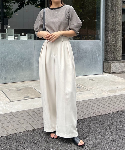 CAPRICIEUX LE'MAGE（カプリシューレマージュ）の「チェック立体スリーブTシャツ（Tシャツ/カットソー・レディース・ブラック/グリーン・FREE）」の21枚目の写真