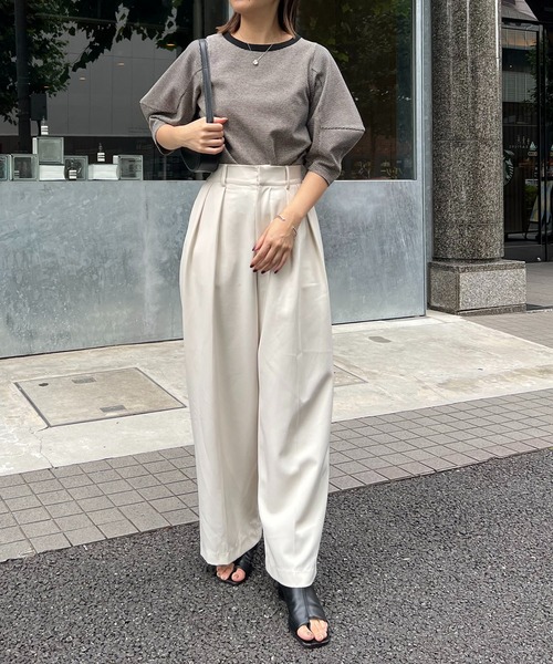 CAPRICIEUX LE'MAGE（カプリシューレマージュ）の「チェック立体スリーブTシャツ（Tシャツ/カットソー・レディース・ブラック/グリーン・FREE）」の20枚目の写真