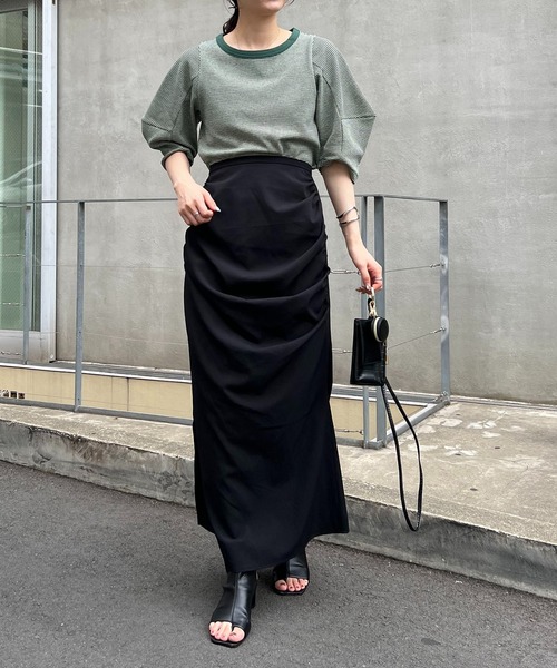 CAPRICIEUX LE'MAGE（カプリシューレマージュ）の「チェック立体スリーブTシャツ（Tシャツ/カットソー・レディース・ブラック/グリーン・FREE）」の15枚目の写真