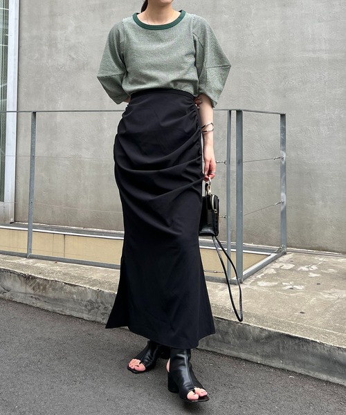 CAPRICIEUX LE'MAGE（カプリシューレマージュ）の「チェック立体スリーブTシャツ（Tシャツ/カットソー・レディース・ブラック/グリーン・FREE）」の14枚目の写真