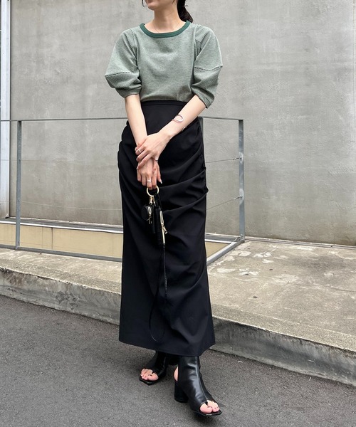 CAPRICIEUX LE'MAGE（カプリシューレマージュ）の「チェック立体スリーブTシャツ（Tシャツ/カットソー・レディース・ブラック/グリーン・FREE）」の13枚目の写真