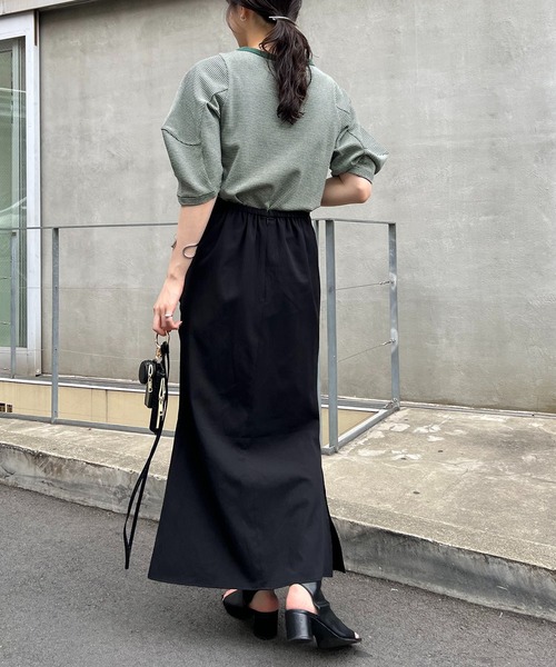 CAPRICIEUX LE'MAGE（カプリシューレマージュ）の「チェック立体スリーブTシャツ（Tシャツ/カットソー・レディース・ブラック/グリーン・FREE）」の12枚目の写真