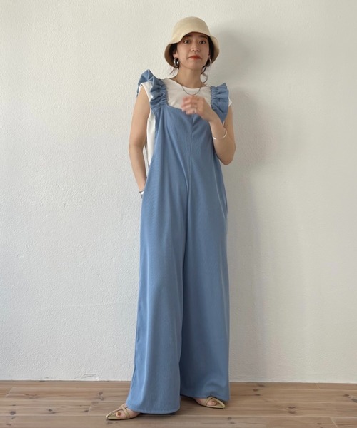 relax frill salopette / ポケット付きリラックスフリルサロペット