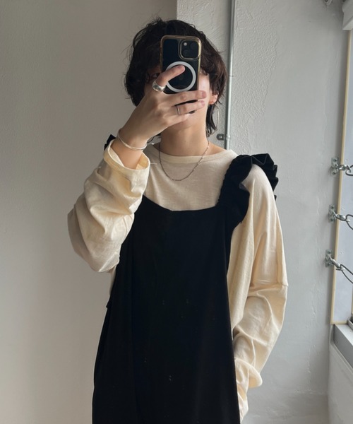 マイラン　ピンク　フリル付きピンクサロペット お直しありです。 マイラン ピンク フリル付きピンクサロペット お直しありです。