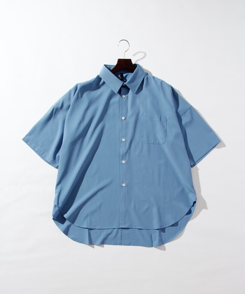THISIS(ディスイズ)の「ビッグシルエット ポリストレッチ ドロップショルダーシャツ トップス レディース(シャツ/ブラウス・レディース・ホワイト/グリーン/サックスブルー/イエロー/チャコール/ブラック/ネイビー/パープル・LARGE/X-LARGE/MEDIUM)」の6枚目の写真