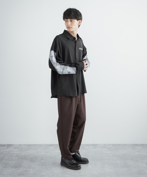 Rocky Monroe(ロッキーモンロー)の「オーバーサイズシャツ ペイズリープリントストレッチとろみビッグ長袖刺繍シャツ(シャツ/ブラウス・メンズ・ホワイト/ライトグレー/ブラック・L/M)」の10枚目の写真