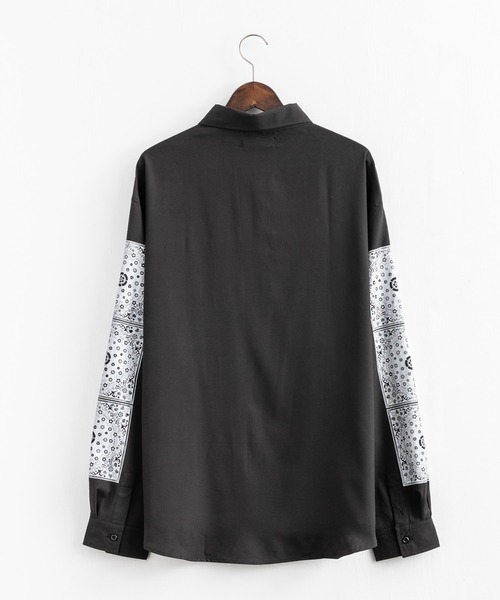 Rocky Monroe(ロッキーモンロー)の「オーバーサイズシャツ ペイズリープリントストレッチとろみビッグ長袖刺繍シャツ(シャツ/ブラウス・メンズ・ホワイト/ライトグレー/ブラック・L/M)」の17枚目の写真