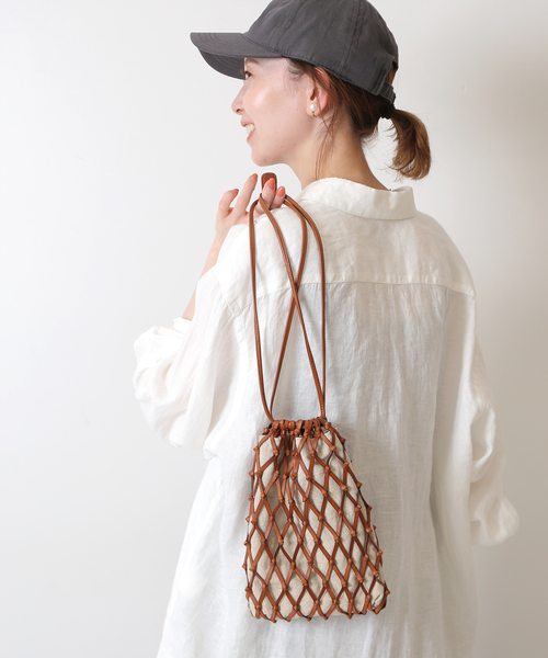 SLOBE IENA(スローブイエナ)の「【JAMIRAY / ジャミレイ】メッシュショルダーバッグ(ショルダーバッグ・レディース・シルバー/キャメル・FREE)」の6枚目の写真
