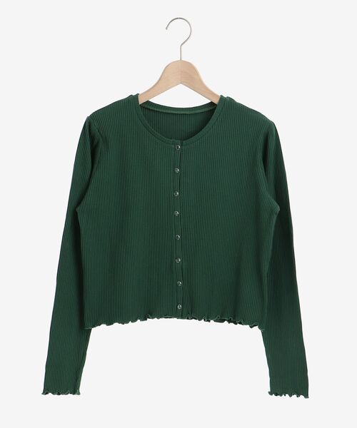 MAJESTIC LEGON(マジェスティックレゴン)の「レトロカットカーディガン(カーディガン/ボレロ・レディース・グリーン/ブラック系その他/グレー系その他・MEDIUM)」の3枚目の写真