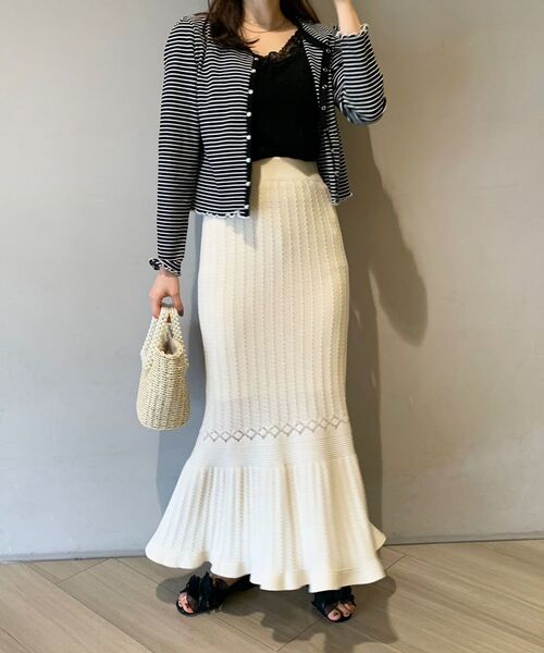 MAJESTIC LEGON(マジェスティックレゴン)の「レトロカットカーディガン(カーディガン/ボレロ・レディース・グリーン/ブラック系その他/グレー系その他・MEDIUM)」の12枚目の写真