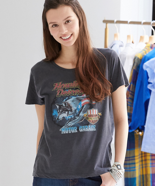 green label relaxing（グリーンレーベルリラクシング）の「［WEB限定］ROCK PRT S/S Tシャツ（Tシャツ/カットソー・レディース・ブラック/その他・FREE）」の2枚目の写真