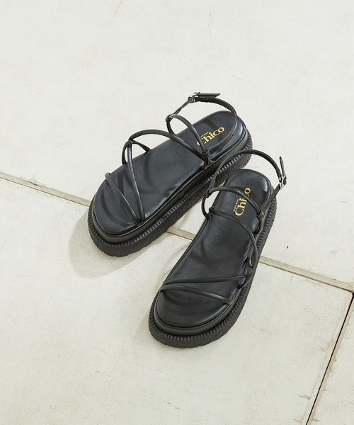 Chico（チコ）の「厚底コードデザインサンダル（サンダル・レディース・ブラック/グレー/アイボリー・SMALL/MEDIUM/LARGE）」の21枚目の写真