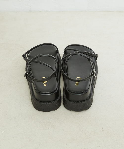 Chico（チコ）の「厚底コードデザインサンダル（サンダル・レディース・ブラック/グレー/アイボリー・SMALL/MEDIUM/LARGE）」の12枚目の写真