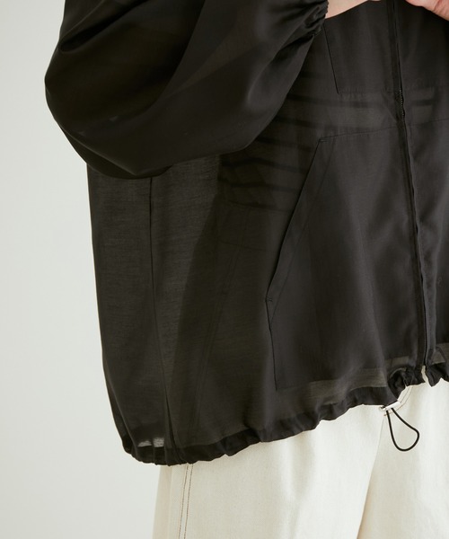 SALON adam et rope'（サロン アダム エ ロペ）の「シアーフーデッドブルゾン（ブルゾン・レディース・ブラック/グレー/イエロー・FREE）」の5枚目の写真