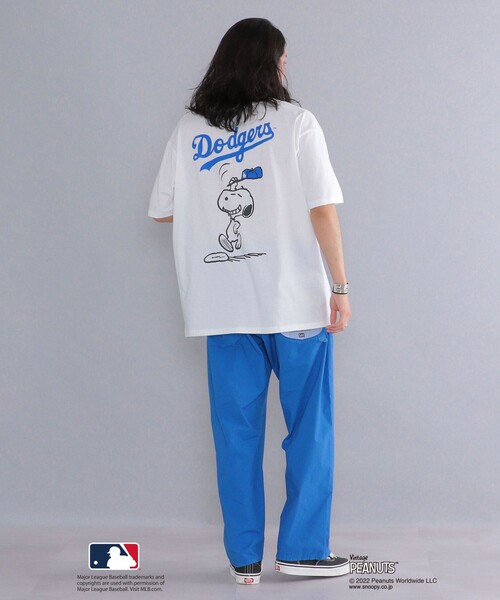 SNOOPY（スヌーピー）の「*SHIPS: スヌーピー × メジャーリーグベースボール プリント Tシャツ（Tシャツ/カットソー・メンズ・ブラック/グレー/レッド/ネイビー/ホワイト・SMALL/MEDIUM/LARGE/X-LARGE）」の7枚目の写真