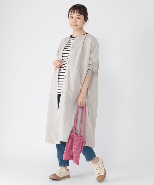 studio CLIP（スタディオクリップ）の「ポケッタブルロングアウター（その他アウター・レディース・サックスブルー/ライトグレー/ブラック・FREE）」の4枚目の写真