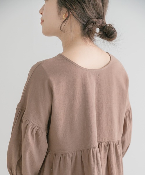 ITEMS URBANRESEARCH（アイテムズ アーバンリサーチ）の「ドライコットンギャザーブラウス（シャツ/ブラウス・レディース・ネイビー/ブラウン/ベージュ・FREE）」の18枚目の写真